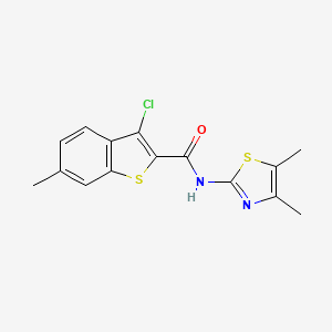 molecular formula C15H13ClN2OS2 B5595386 3-chloro-N-(4,5-dimethyl-1,3-thiazol-2-yl)-6-methyl-1-benzothiophene-2-carboxamide 