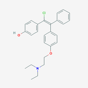 molecular formula C26H30ClNO2 B055954 1-(Phenyl)-1-(4-(2-(diethylamino)-ethoxy)phenyl)-2-(4-hydroxyphenyl)-2-chloroethane CAS No. 117095-64-4