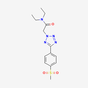 molecular formula C14H19N5O3S B5595407 N,N-diethyl-2-{5-[4-(methylsulfonyl)phenyl]-2H-tetrazol-2-yl}acetamide 