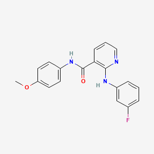 molecular formula C19H16FN3O2 B5595431 2-[(3-fluorophenyl)amino]-N-(4-methoxyphenyl)nicotinamide 
