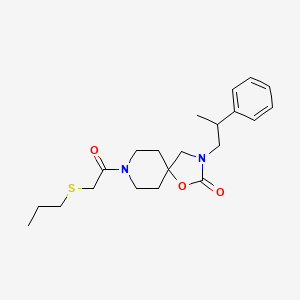 molecular formula C21H30N2O3S B5595463 3-(2-phenylpropyl)-8-[(propylthio)acetyl]-1-oxa-3,8-diazaspiro[4.5]decan-2-one 