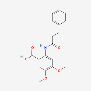 molecular formula C18H19NO5 B5595466 4,5-dimethoxy-2-[(3-phenylpropanoyl)amino]benzoic acid 