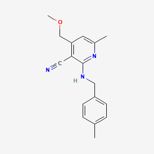 molecular formula C17H19N3O B5595467 4-(methoxymethyl)-6-methyl-2-[(4-methylbenzyl)amino]nicotinonitrile 