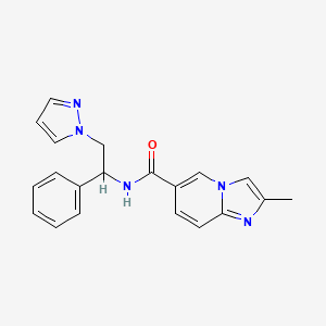 molecular formula C20H19N5O B5595475 2-甲基-N-[1-苯基-2-(1H-吡唑-1-基)乙基]咪唑并[1,2-a]吡啶-6-甲酰胺 