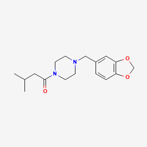 molecular formula C17H24N2O3 B5595543 1-(1,3-benzodioxol-5-ylmethyl)-4-(3-methylbutanoyl)piperazine 