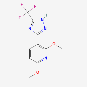 molecular formula C10H9F3N4O2 B5595548 2,6-dimethoxy-3-[5-(trifluoromethyl)-1H-1,2,4-triazol-3-yl]pyridine 