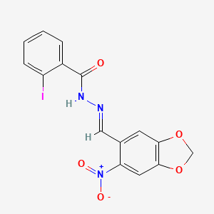 molecular formula C15H10IN3O5 B5595562 2-iodo-N'-[(6-nitro-1,3-benzodioxol-5-yl)methylene]benzohydrazide 