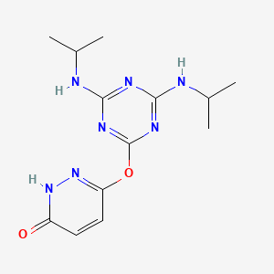 molecular formula C13H19N7O2 B5595569 6-{[4,6-bis(isopropylamino)-1,3,5-triazin-2-yl]oxy}-3-pyridazinol 