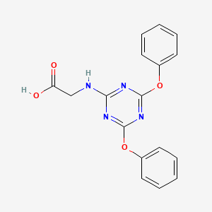 molecular formula C17H14N4O4 B5595587 N-(4,6-diphenoxy-1,3,5-triazin-2-yl)glycine 