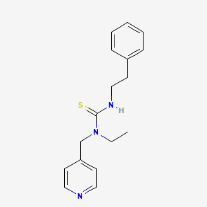 molecular formula C17H21N3S B5595644 3-ethyl-1-(2-phenylethyl)-3-[(pyridin-4-yl)methyl]thiourea 