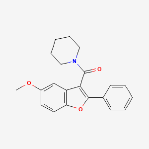 molecular formula C21H21NO3 B5595651 1-[(5-methoxy-2-phenyl-1-benzofuran-3-yl)carbonyl]piperidine 