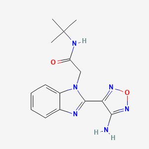 molecular formula C15H18N6O2 B5595654 2-[2-(4-amino-1,2,5-oxadiazol-3-yl)-1H-benzimidazol-1-yl]-N-tert-butylacetamide CAS No. 384860-19-9