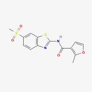 molecular formula C14H12N2O4S2 B5595687 2-methyl-N-[6-(methylsulfonyl)-1,3-benzothiazol-2-yl]-3-furamide 