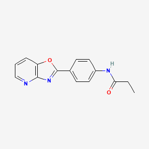 molecular formula C15H13N3O2 B5595701 N-(4-[1,3]oxazolo[4,5-b]pyridin-2-ylphenyl)propanamide 
