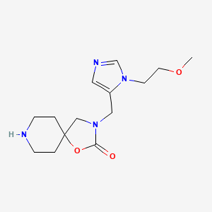 molecular formula C14H22N4O3 B5595717 3-{[1-(2-methoxyethyl)-1H-imidazol-5-yl]methyl}-1-oxa-3,8-diazaspiro[4.5]decan-2-one dihydrochloride 