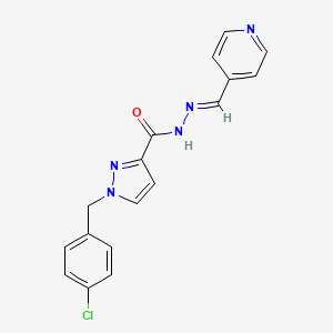 molecular formula C17H14ClN5O B5595724 1-(4-chlorobenzyl)-N'-(4-pyridinylmethylene)-1H-pyrazole-3-carbohydrazide 