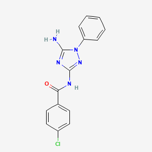 molecular formula C15H12ClN5O B5595731 N-(5-amino-1-phenyl-1H-1,2,4-triazol-3-yl)-4-chlorobenzamide 