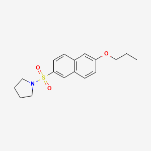 molecular formula C17H21NO3S B5595812 1-[(6-propoxy-2-naphthyl)sulfonyl]pyrrolidine 