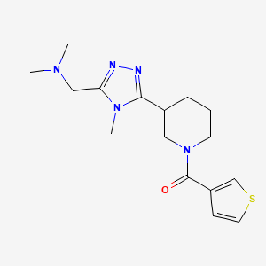 molecular formula C16H23N5OS B5595815 N,N-dimethyl-1-{4-methyl-5-[1-(3-thienylcarbonyl)piperidin-3-yl]-4H-1,2,4-triazol-3-yl}methanamine 