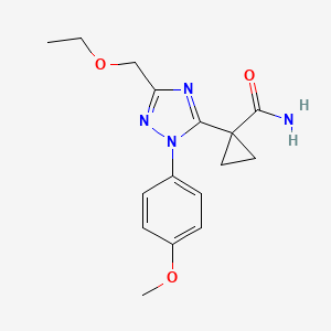 molecular formula C16H20N4O3 B5595839 1-[3-(ethoxymethyl)-1-(4-methoxyphenyl)-1H-1,2,4-triazol-5-yl]cyclopropanecarboxamide 