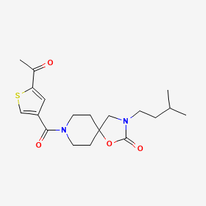 molecular formula C19H26N2O4S B5595871 8-[(5-acetyl-3-thienyl)carbonyl]-3-(3-methylbutyl)-1-oxa-3,8-diazaspiro[4.5]decan-2-one 