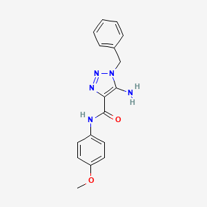 molecular formula C17H17N5O2 B5595885 5-amino-1-benzyl-N-(4-methoxyphenyl)-1H-1,2,3-triazole-4-carboxamide CAS No. 361367-39-7
