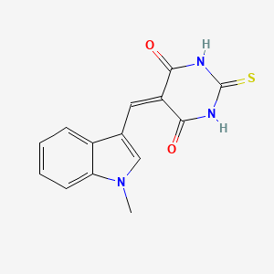 molecular formula C14H11N3O2S B5595916 5-[(1-methyl-1H-indol-3-yl)methylene]-2-thioxodihydro-4,6(1H,5H)-pyrimidinedione 