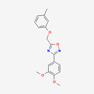 molecular formula C18H18N2O4 B5595928 3-(3,4-dimethoxyphenyl)-5-[(3-methylphenoxy)methyl]-1,2,4-oxadiazole 