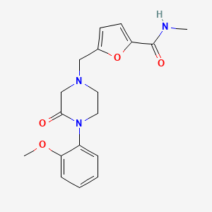molecular formula C18H21N3O4 B5595930 5-{[4-(2-methoxyphenyl)-3-oxo-1-piperazinyl]methyl}-N-methyl-2-furamide 