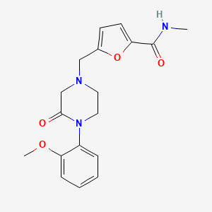 molecular formula C18H21N3O4 B5595930 5-{[4-(2-甲氧基苯基)-3-氧代-1-哌嗪基]甲基}-N-甲基-2-呋喃酰胺 