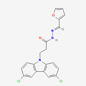 molecular formula C20H15Cl2N3O2 B5595946 3-(3,6-dichloro-9H-carbazol-9-yl)-N'-(2-furylmethylene)propanohydrazide 