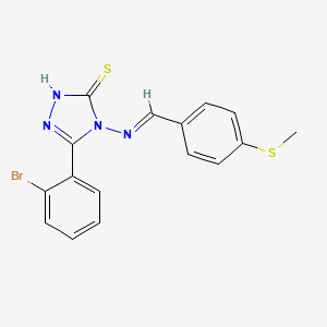 5-(2-bromophenyl)-4-{[4-(methylthio)benzylidene]amino}-4H-1,2,4-triazole-3-thiol