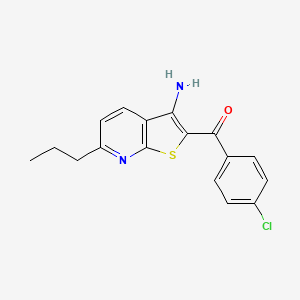 molecular formula C17H15ClN2OS B5595967 (3-氨基-6-丙基噻吩并[2,3-b]吡啶-2-基)(4-氯苯基)甲酮 