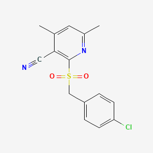 2-[(4-chlorobenzyl)sulfonyl]-4,6-dimethylnicotinonitrile