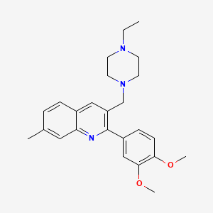 2-(3,4-dimethoxyphenyl)-3-[(4-ethyl-1-piperazinyl)methyl]-7-methylquinoline