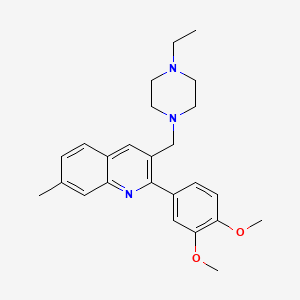 molecular formula C25H31N3O2 B5596016 2-(3,4-dimethoxyphenyl)-3-[(4-ethyl-1-piperazinyl)methyl]-7-methylquinoline 