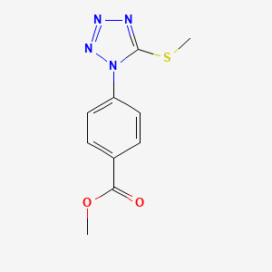 molecular formula C10H10N4O2S B5596038 methyl 4-[5-(methylthio)-1H-tetrazol-1-yl]benzoate 