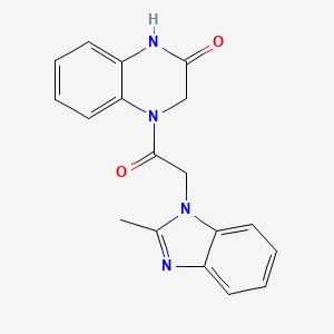 molecular formula C18H16N4O2 B5596050 4-[(2-methyl-1H-benzimidazol-1-yl)acetyl]-3,4-dihydro-2(1H)-quinoxalinone 