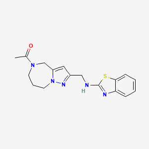 molecular formula C17H19N5OS B5596075 N-[(5-acetyl-5,6,7,8-tetrahydro-4H-pyrazolo[1,5-a][1,4]diazepin-2-yl)methyl]-1,3-benzothiazol-2-amine 