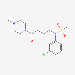 molecular formula C16H24ClN3O3S B5596085 N-(3-chlorophenyl)-N-[4-(4-methyl-1-piperazinyl)-4-oxobutyl]methanesulfonamide 