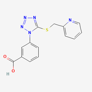 3-{5-[(2-pyridinylmethyl)thio]-1H-tetrazol-1-yl}benzoic acid