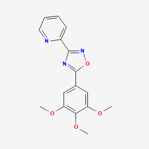 molecular formula C16H15N3O4 B5596107 2-[5-(3,4,5-三甲氧基苯基)-1,2,4-恶二唑-3-基]吡啶 