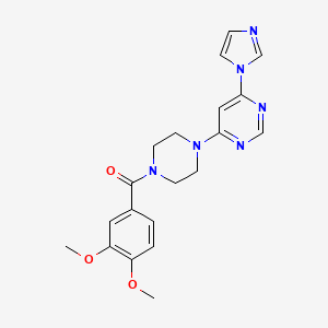 4-[4-(3,4-dimethoxybenzoyl)-1-piperazinyl]-6-(1H-imidazol-1-yl)pyrimidine