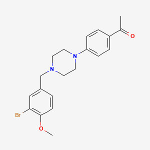 molecular formula C20H23BrN2O2 B5596148 1-{4-[4-(3-bromo-4-methoxybenzyl)-1-piperazinyl]phenyl}ethanone 