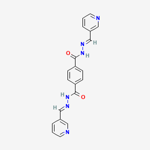 molecular formula C20H16N6O2 B5596156 N'~1~,N'~4~-bis(3-pyridinylmethylene)terephthalohydrazide 