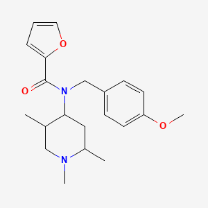 molecular formula C21H28N2O3 B5596162 N-(4-methoxybenzyl)-N-(1,2,5-trimethyl-4-piperidinyl)-2-furamide 