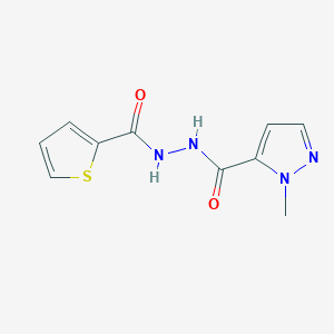 molecular formula C10H10N4O2S B5596171 1-methyl-N'-(2-thienylcarbonyl)-1H-pyrazole-5-carbohydrazide 