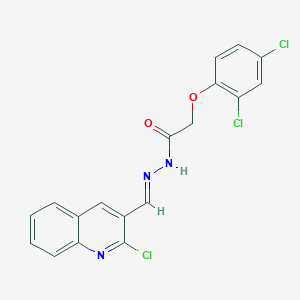 molecular formula C18H12Cl3N3O2 B5596203 N'-[(2-chloro-3-quinolinyl)methylene]-2-(2,4-dichlorophenoxy)acetohydrazide 