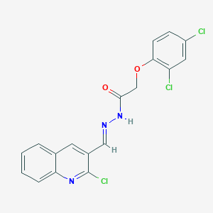 molecular formula C18H12Cl3N3O2 B5596203 N'-[(2-氯-3-喹啉基)亚甲基]-2-(2,4-二氯苯氧基)乙酰肼 