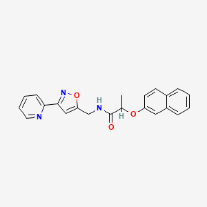 2-(2-naphthyloxy)-N-{[3-(2-pyridinyl)-5-isoxazolyl]methyl}propanamide